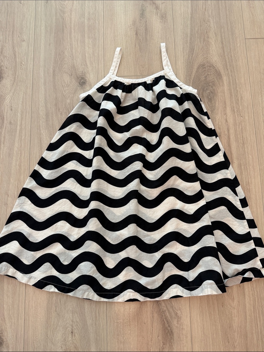 Hanna Andersson Black and White Wavy Strap Dress or cover up